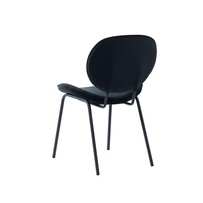 Set of 2 SHEILA chairs black velvet black metal legs Set of 2 SHEILA chairs black velvet black metal legs
