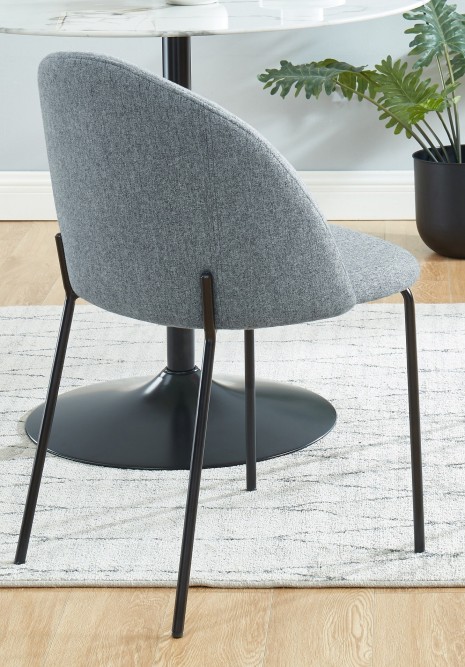 Set of 2 BROOKLYN chairs gray fabric black metal legs Set of 2 BROOKLYN chairs gray fabric black metal legs