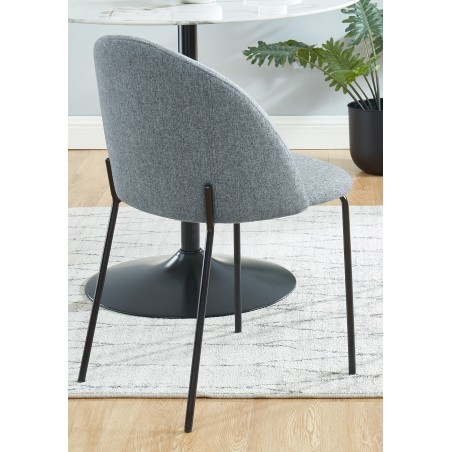 Set of 2 BROOKLYN chairs gray fabric black metal legs