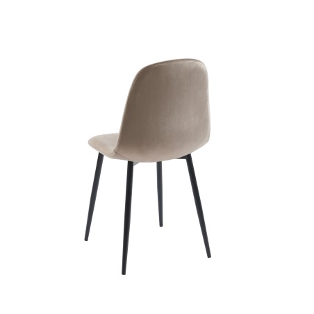 Set of 4 LENA chairs taupe velvet black metal legs