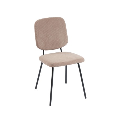 Set of 4 SUZIE chairs ribbed taupe velvet