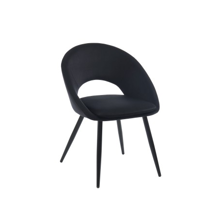 LEONIE chair black velvet black metal legs