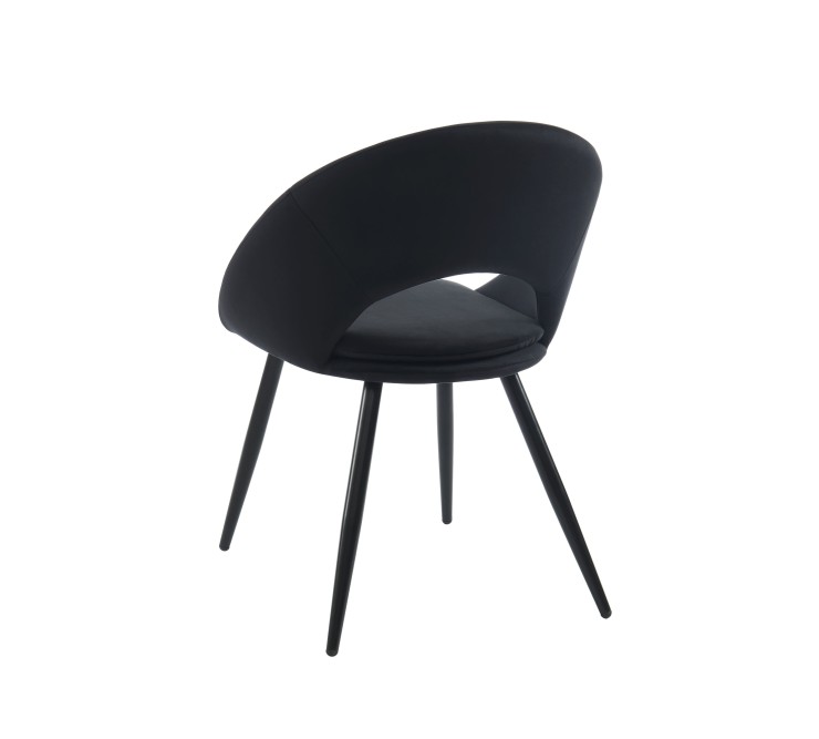 LEONIE chair black velvet black metal legs LEONIE chair black velvet black metal legs