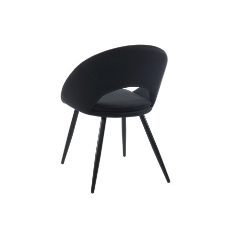 LEONIE chair black velvet black metal legs