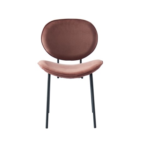 Set of 2 SHEILA chairs pink velvet black metal legs