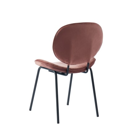 Set of 2 SHEILA chairs pink velvet black metal legs