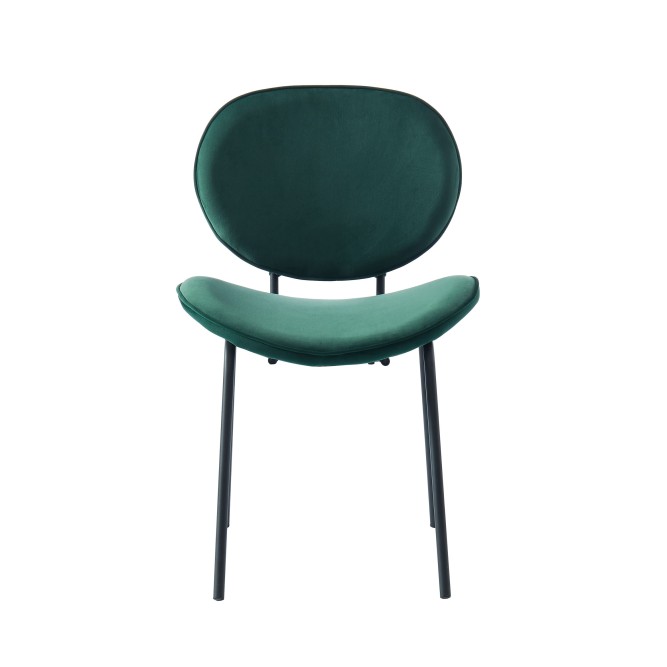 Set of 2 SHEILA chairs green velvet black metal legs Set of 2 SHEILA chairs green velvet black metal legs