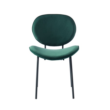Set of 2 SHEILA chairs green velvet black metal legs