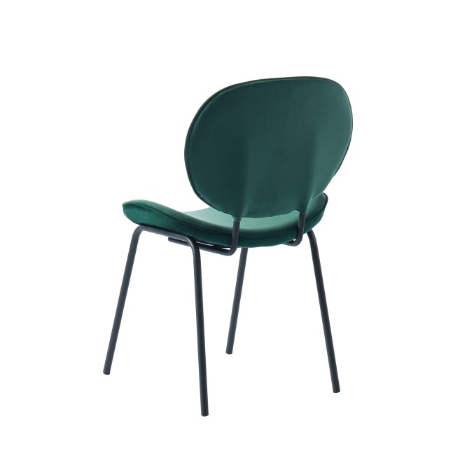 Set of 2 SHEILA chairs green velvet black metal legs Set of 2 SHEILA chairs green velvet black metal legs