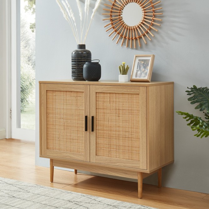 AMANA rattan cane 2-door buffet 35.43 inches