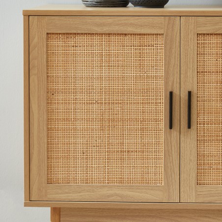 AMANA rattan cane 2-door buffet 35.43 inches