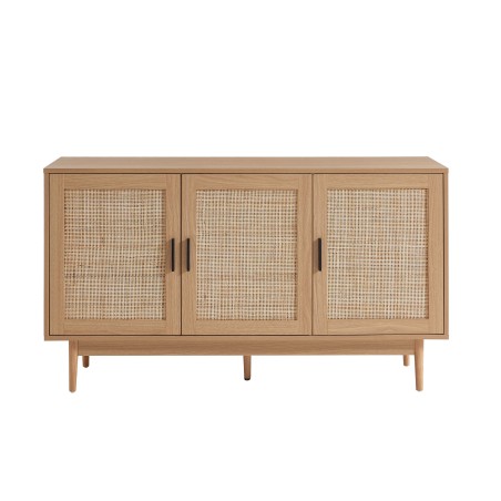 AMANA rattan cane 3-door buffet