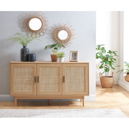 AMANA rattan cane 3-door buffet 2