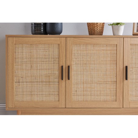 AMANA rattan cane 3-door buffet