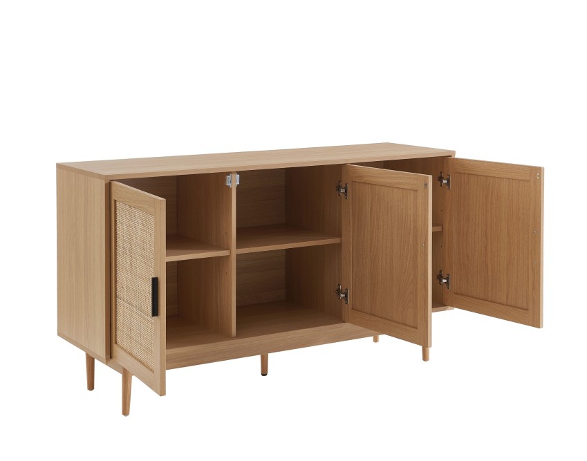AMANA rattan cane 3-door buffet