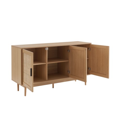 AMANA rattan cane 3-door buffet